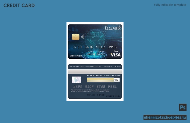 Vorschau einer Beispielkarte der Chad Ecobank Bank Visa